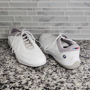 White Puma BMW Motorsports Kart Cat III Sneakers sz 11.5 racing shoes 338827-02